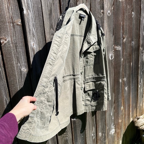 Lane Bryant military green utility army jacket  size 14/16 - Picture 3 of 17
